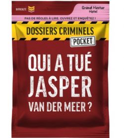 JEU DOSSIERS CRIMINELS - POCKET - QUI A TUÉ JASPER VAN DER MEER?